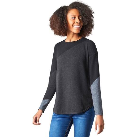 Smartwool Women's XL Shadow Pine Colorblock Sweater Black Heather Merino Wool - Picture 1 of 7